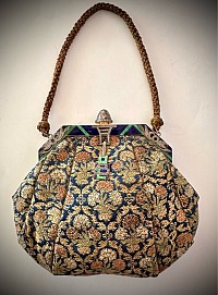1920’s Jane Salfati purse with antique Persian 17th /18th century textile